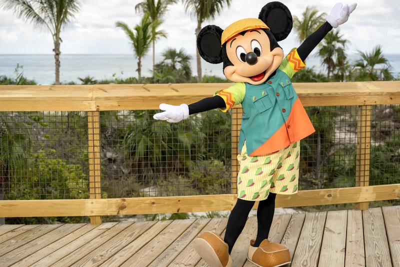 Mickey Mouse on Lookout Cay at Lighthouse Point. Copyright Disney.