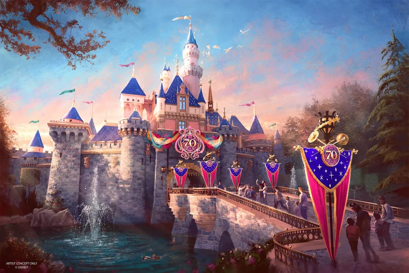 Disneyland 70th Celebration artwork. Copyright Disney.