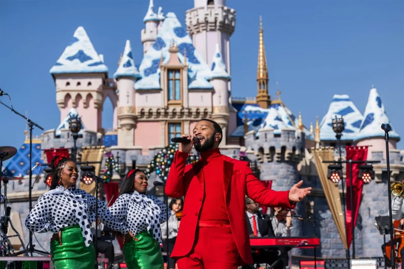 John Legend performing in Disneyland. Copyright Disney.