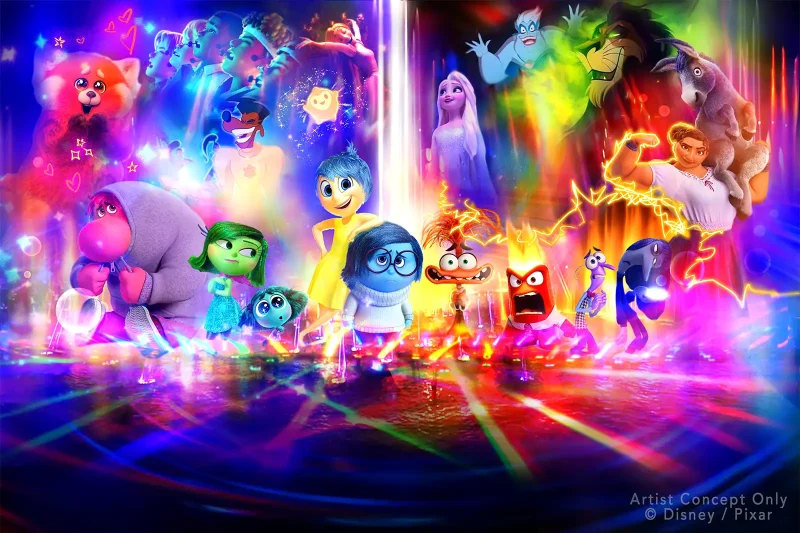 World of Color Happiness! concept art. Copyright Disney and Pixar.