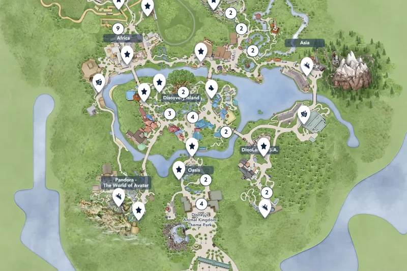 Map of Disney's Animal Kingdom