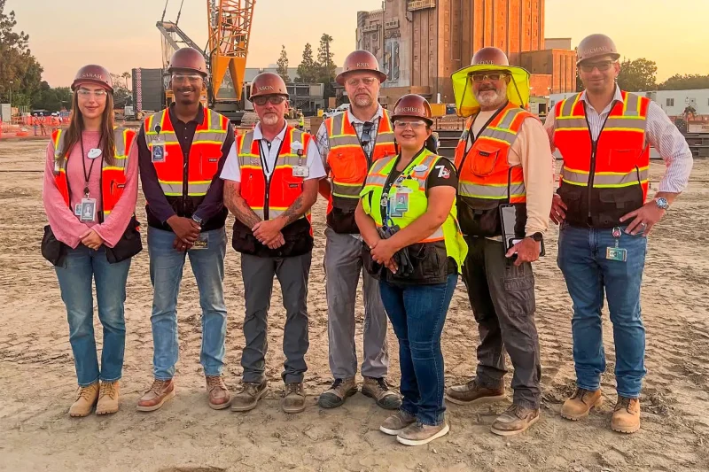 Disney Imagineers at the Avengers Campus constuction site
