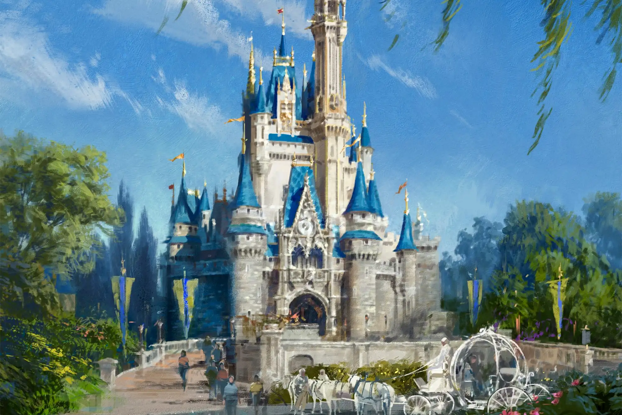 Concept art of a new yet familiar look coming to Magic Kingdom's Cinderella Castle
