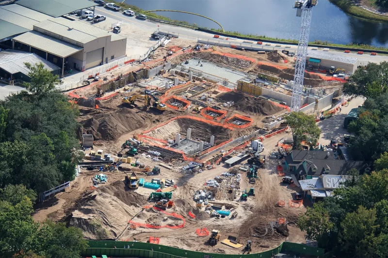 Aerial shot of the Tropical Americas construction site
