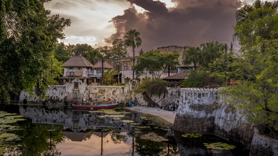 Late in the day in Harambe Village at Disney's Animal Kingdom