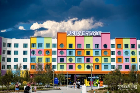 Storm clouds behind the Universal Kids Resort Hotel