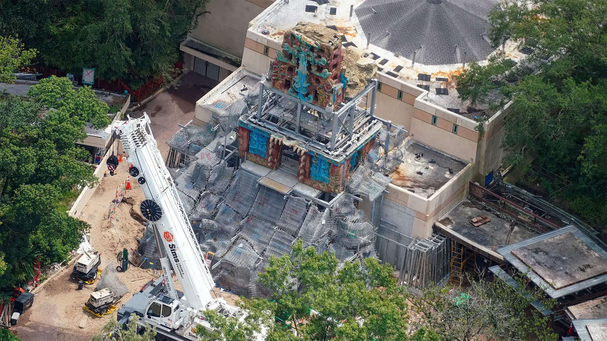 A Maya temple rising outside Indiana Jones and the Myth of the Jade Serpent