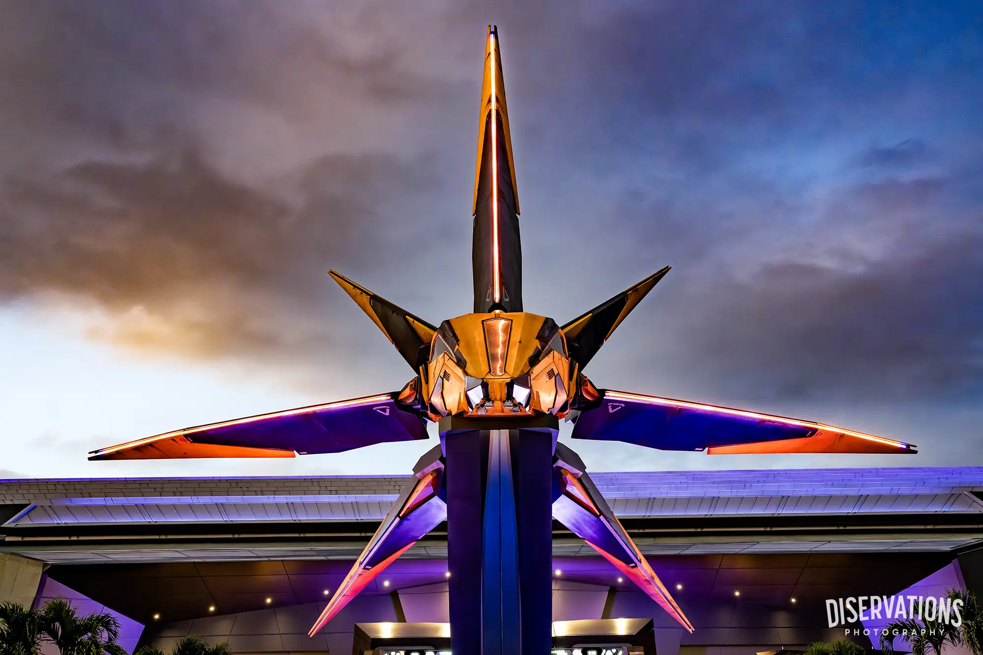 Nova Corps Starblaster out front Guarians of the Galaxy: Cosmic Rewind