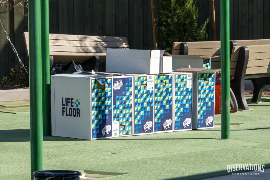 Life Floor waiting to be installed at Shrek's Swamp Splash & Smash at Universal Kids Resort