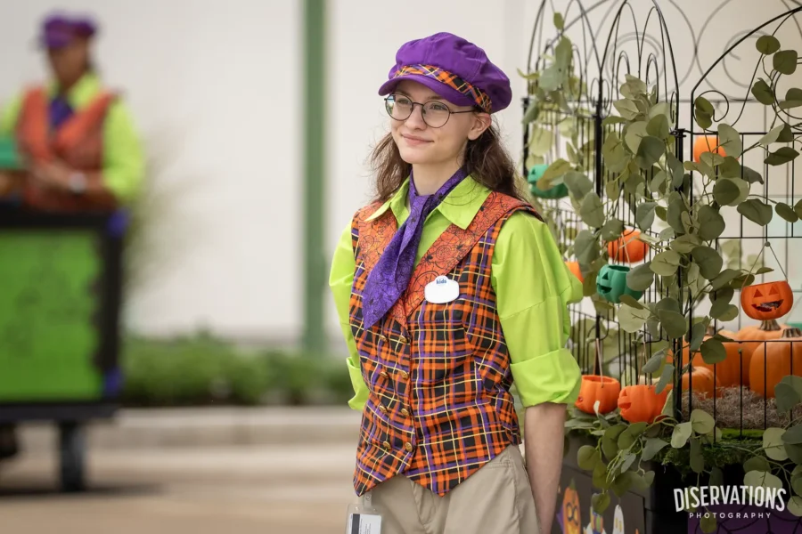 A Team Member watches the Halloween show at Universal Kids Resort
