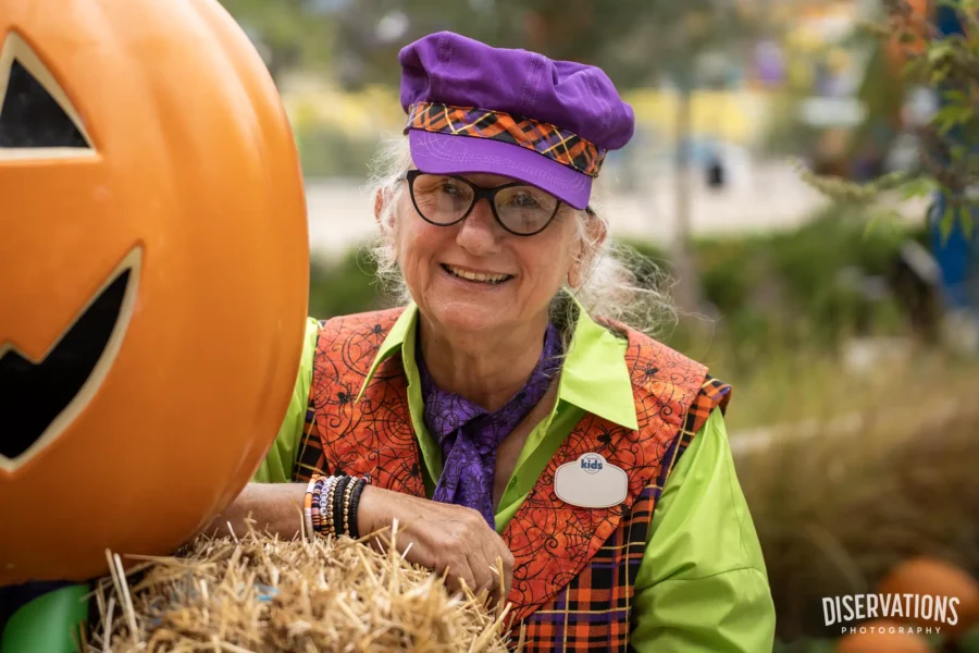 A Team Member working a Trick for Treat game at Universal Kids Resort